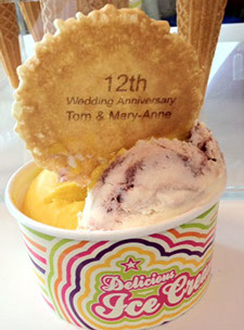 Personalised Wafer and Ice Cream at Fruits & Fountains Client Event