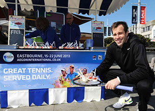 Event Catering - Fruits & Fountains at the LTA Eastbourne with Greg Rusedski